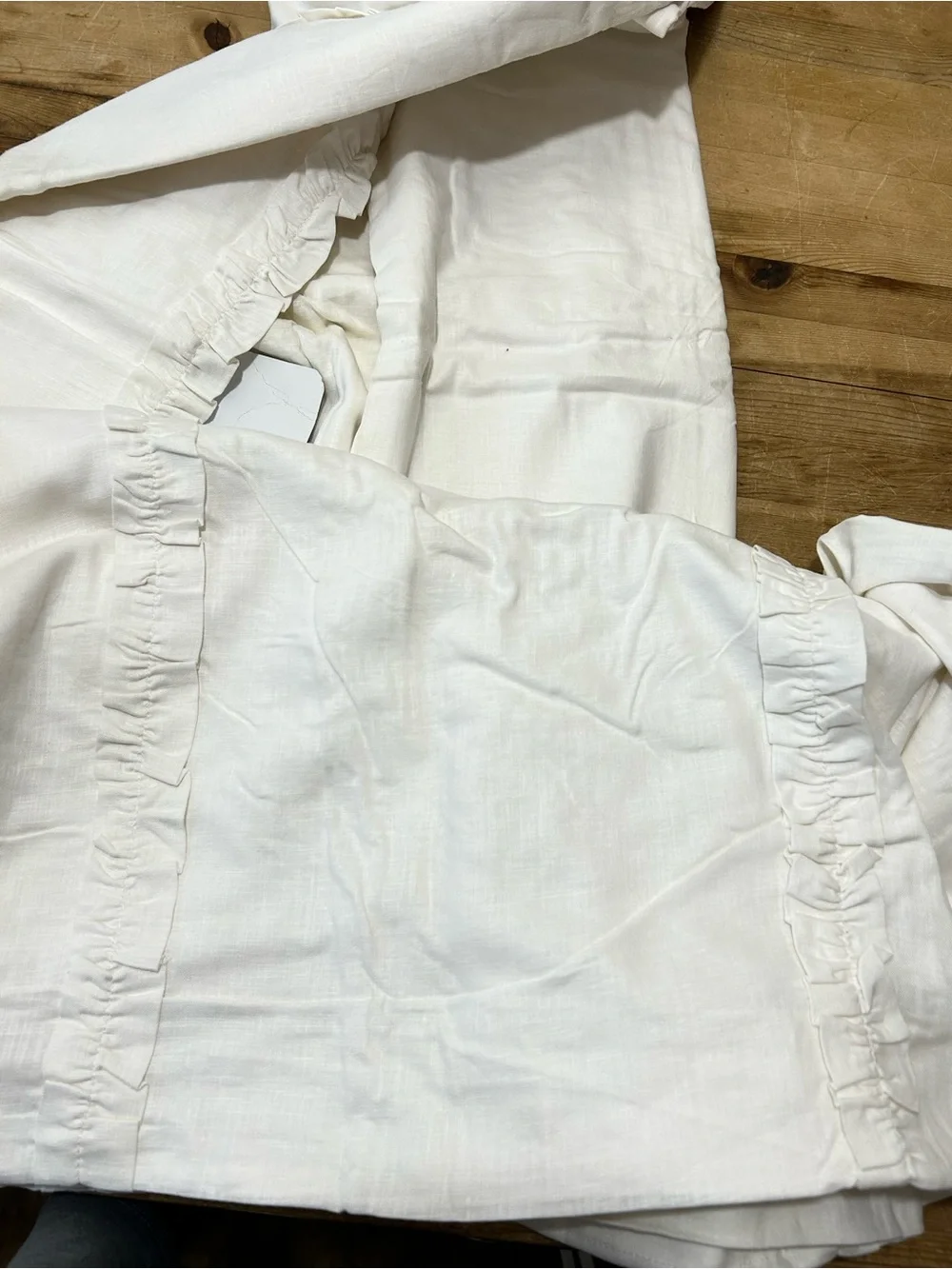 Pottery Barn Kids Twin Linen Cotton Ruffle Duvet Cover